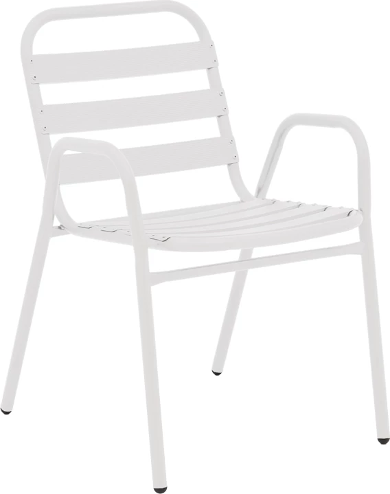 Karrige Sussie e bardhë metalike me shufra alumini 45x62x76cm