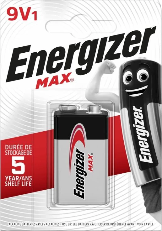 Bateri 9V ENERGIZER MAX 6LR61, e zezë/gri, 1 copë