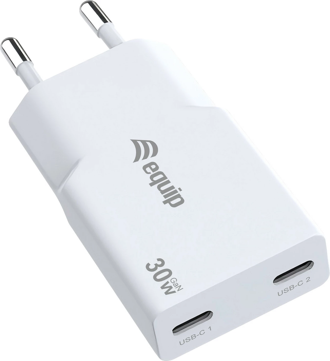 Karikues muri EQUIP GaN Slim 30W, 2x USB-C, PD 3.0, i bardhë
