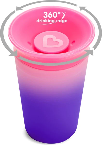 Kupë për fëmijë Munchkin Miracle 360° Color Changing Cup rozë, 266 ml