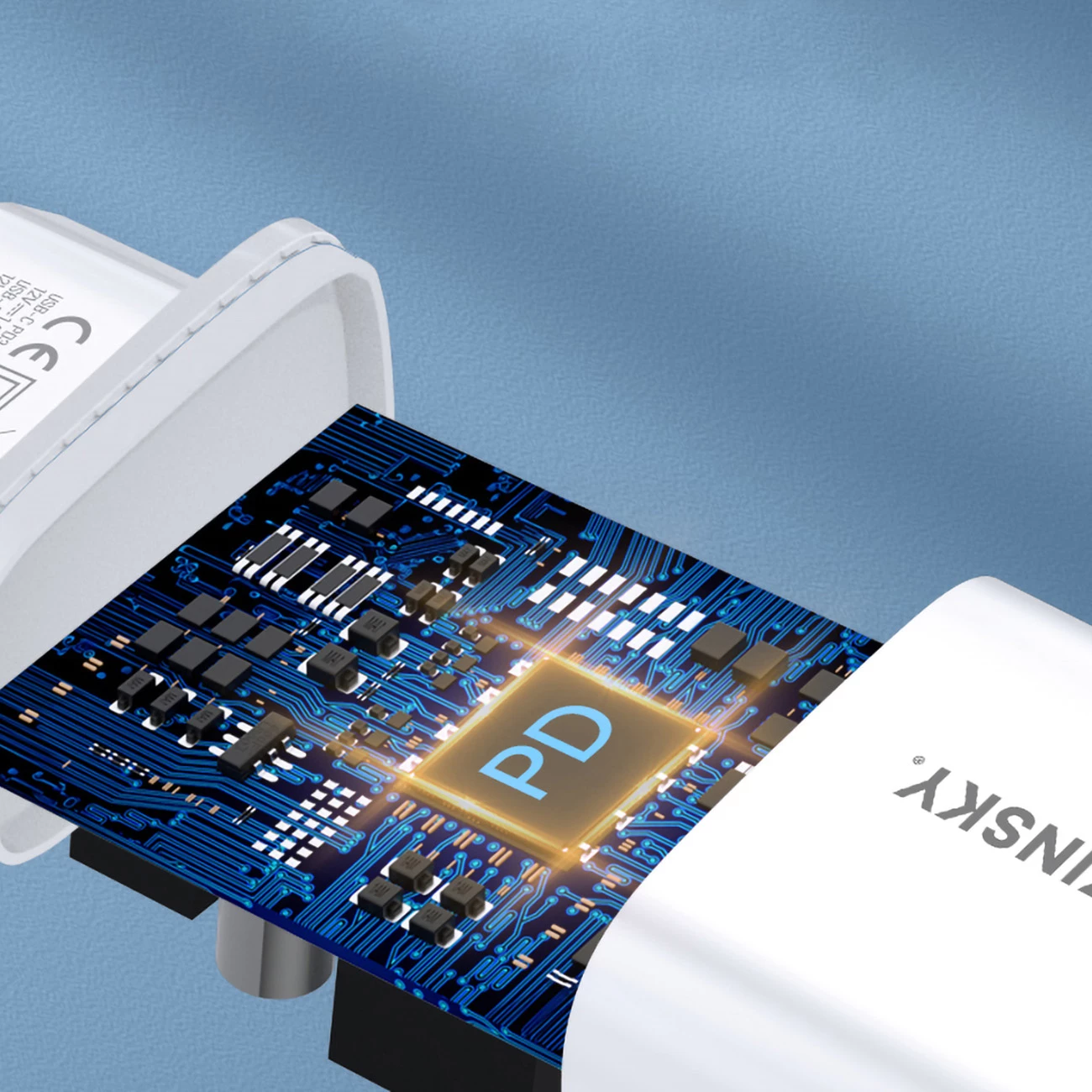 Karikues muri Wozinsky WGWCW, 20W, 2 porta USB-A/USB-C, i bardhë