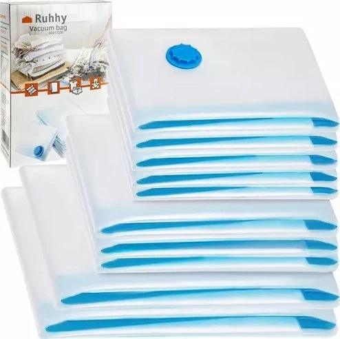 Qese vakumi Ruhhy 23538, set 10 copë madhësi të ndryshme, transparente/kalter