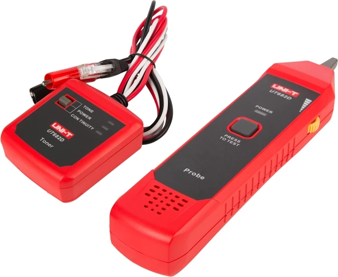 Detektor çifti kabllosh, UNI-T UT682D, gjurmim deri 3000 m, matje polariteti dhe DC 5–52V, komplet 2-pjesësh