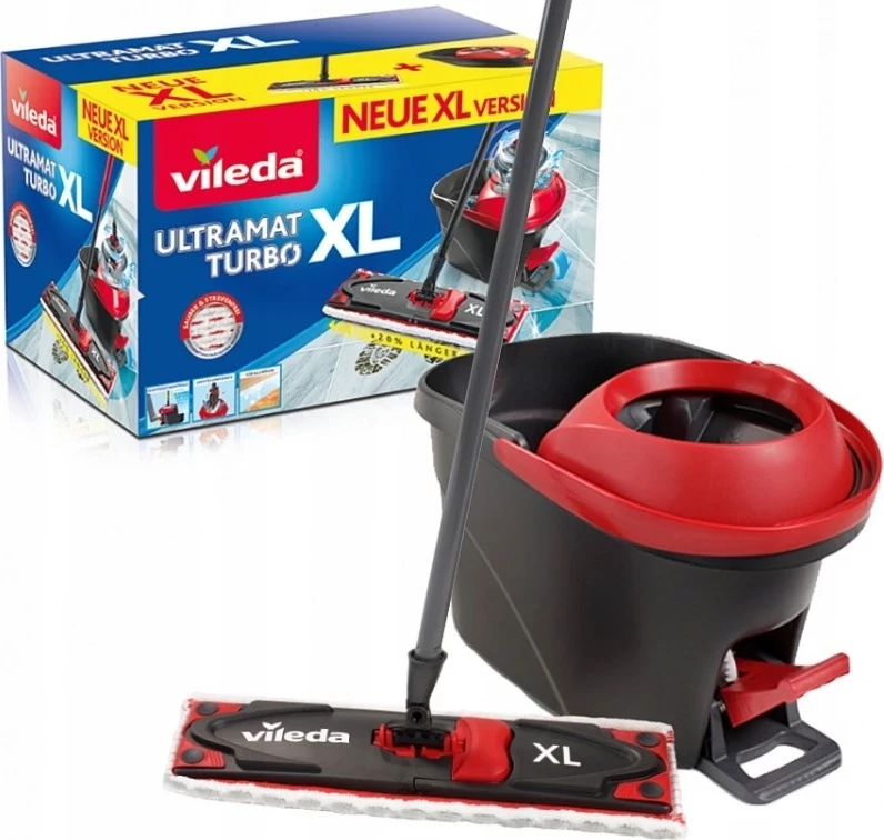 Set leckë rrotulluese Vileda TURBO 3in1 Microfibre 4023103227446, e zezë, e kuqe