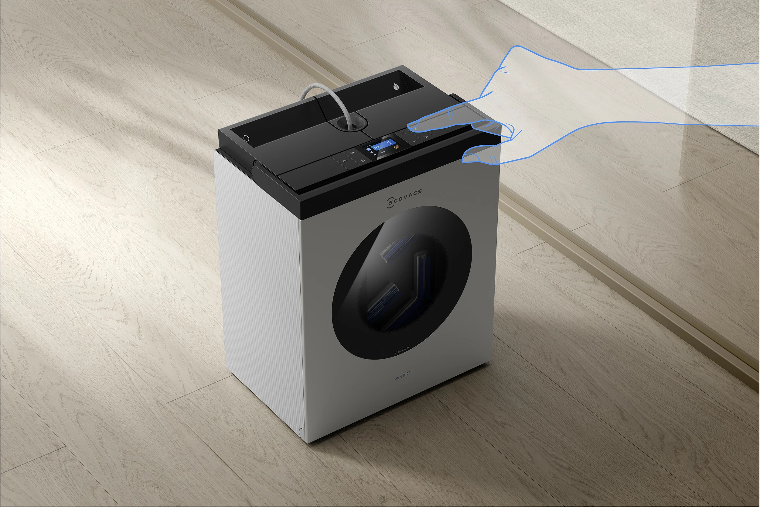 Robot pastrues dritaresh ECOVACS WINBOT W3 OMNI, 8000 Pa, 95 W, argjend/bardhë