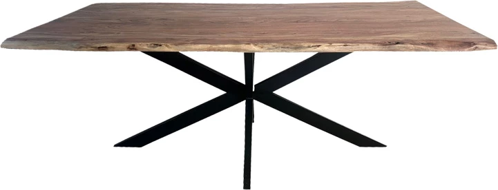 Tavolinë Miles, dru akacie, këmbë metali, 180x90x76cm