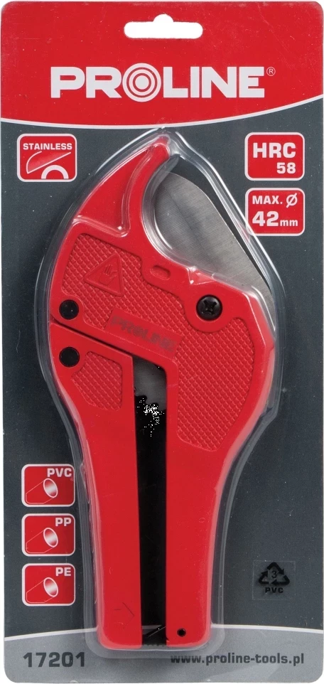 Prerës tubash PVC PROLINE 17201, max Ø42 mm, i kuq