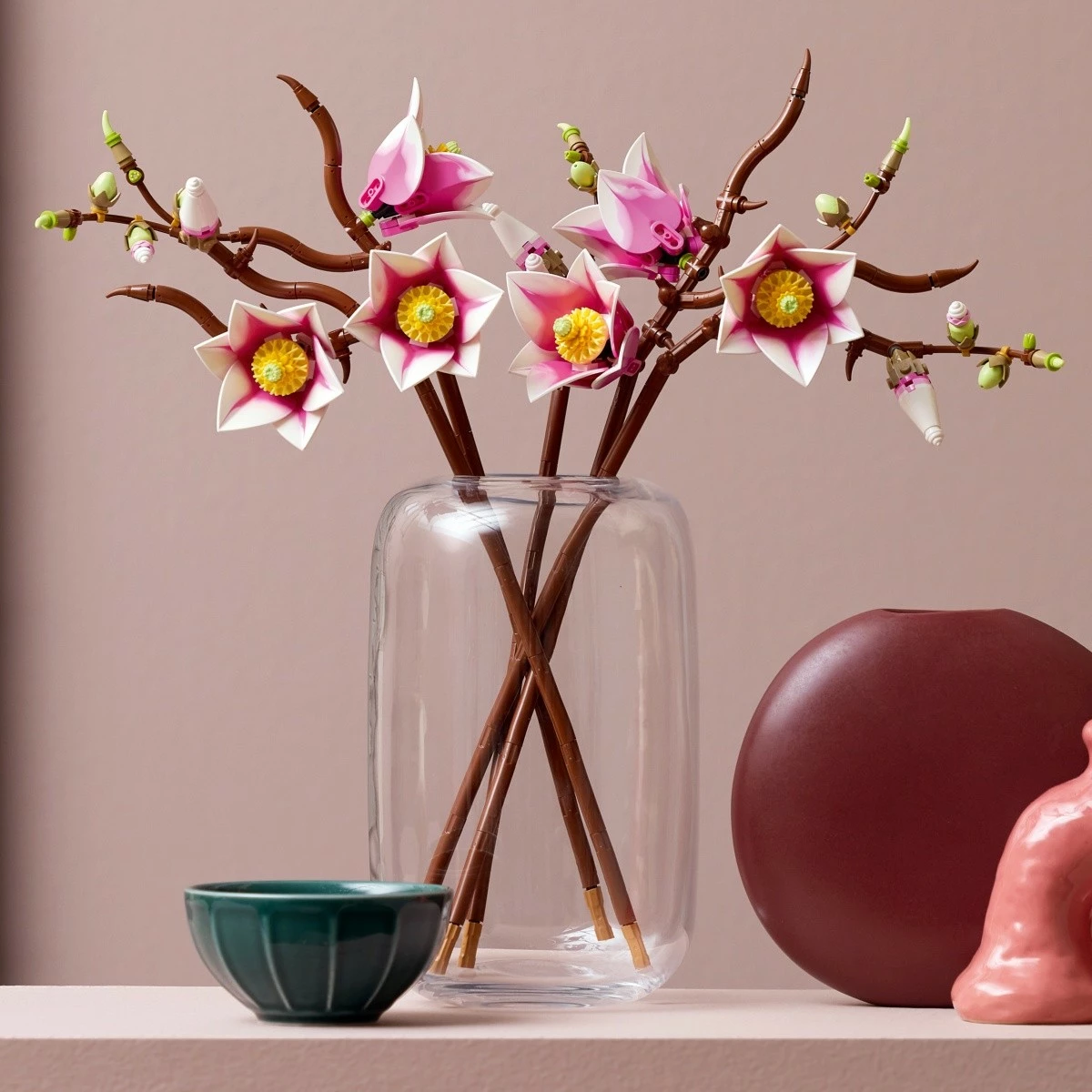 set ndërtimi lulesh LEGO Botanicals Magnolia Branches 11510, 435 copë, 18+, rozë/bardhë