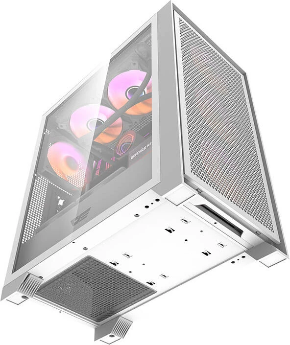 Kasë Darkflash DRX70 MESH, Middle Tower, 4 ventilatorë RGB, e bardhë