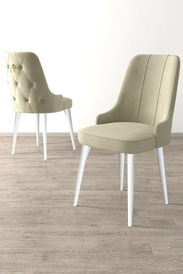 Set karrigesh (2 copë) Hanah Home, Newa, krem dhe e bardhë