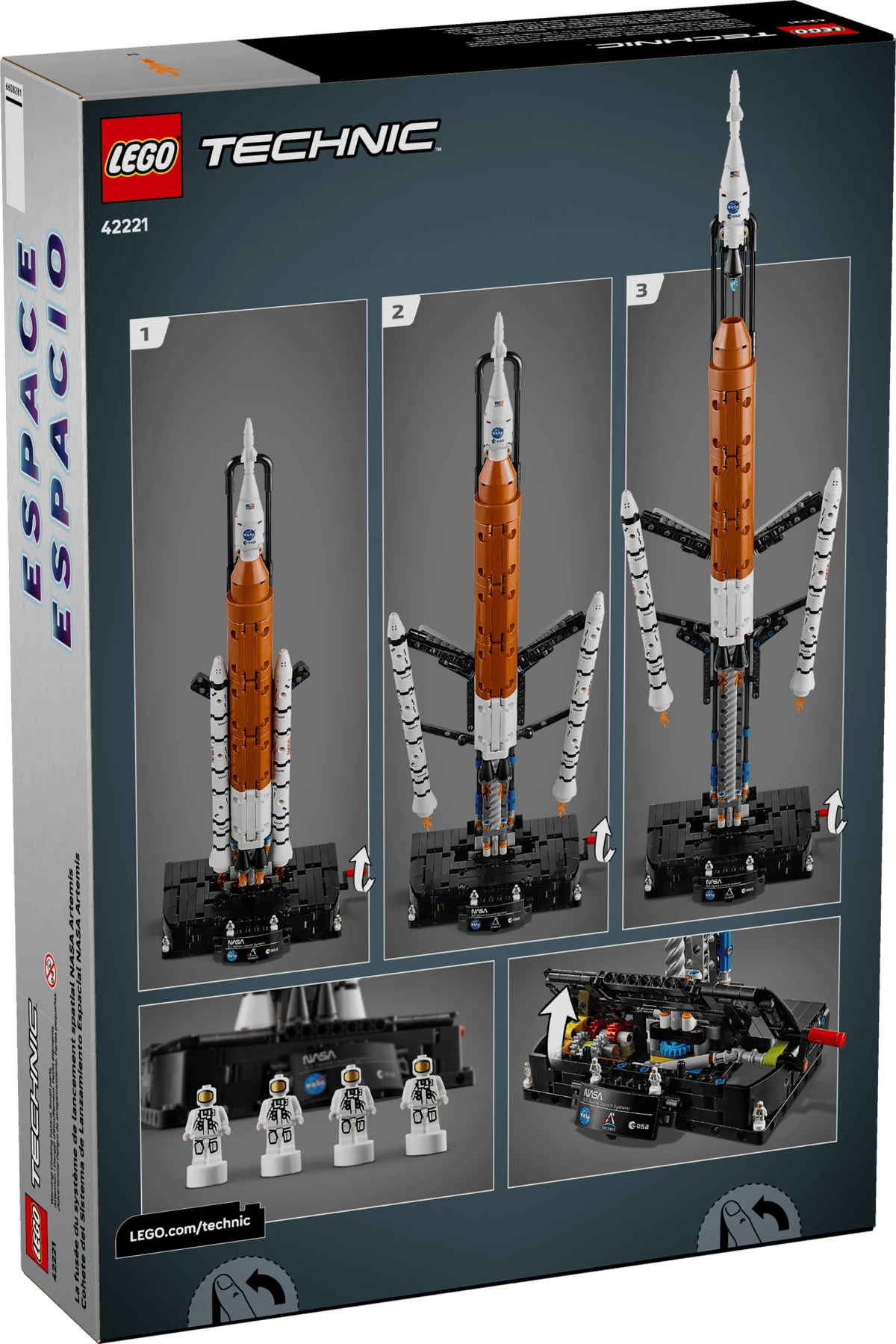 Set ndërtimi LEGO Technic NASA Artemis Space Launch System Rocket 42221, 632 copë, 70 cm