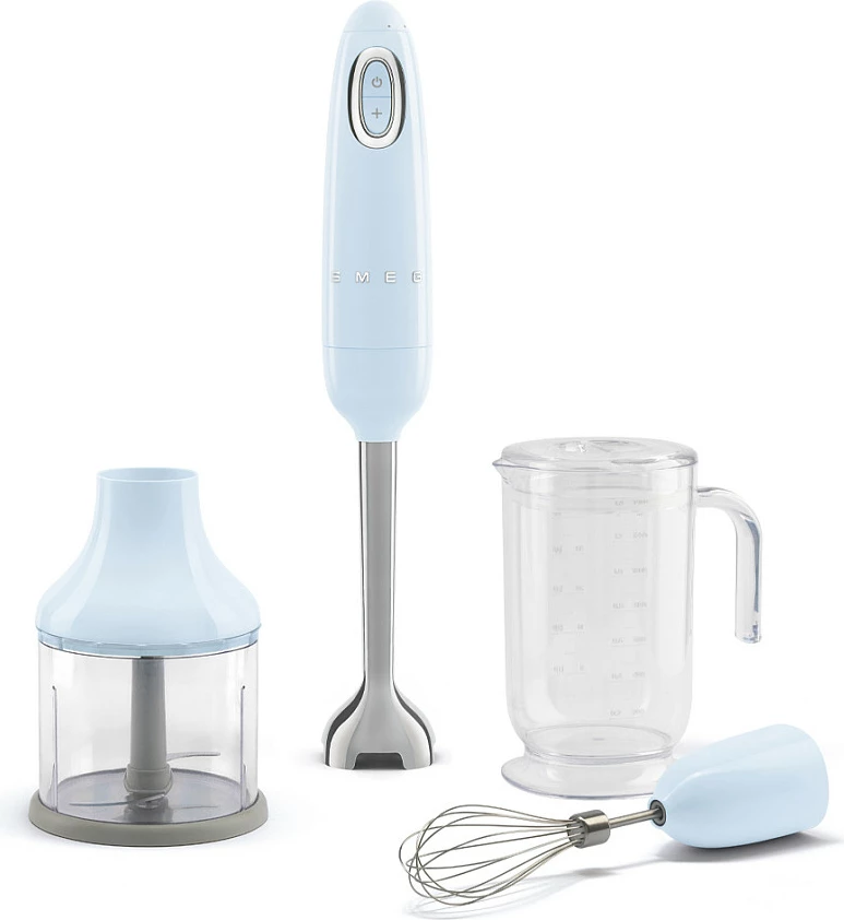 Blender dore Smeg HBF03PBEU, set me copëtues, gotë matëse dhe rrahëse, Blu Azur