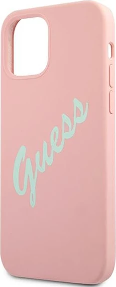 Mbështjellës Guess GUHCP12MLSVSPG për iPhone 12/12 Pro 6.1", silikon, rozë e gjelbër