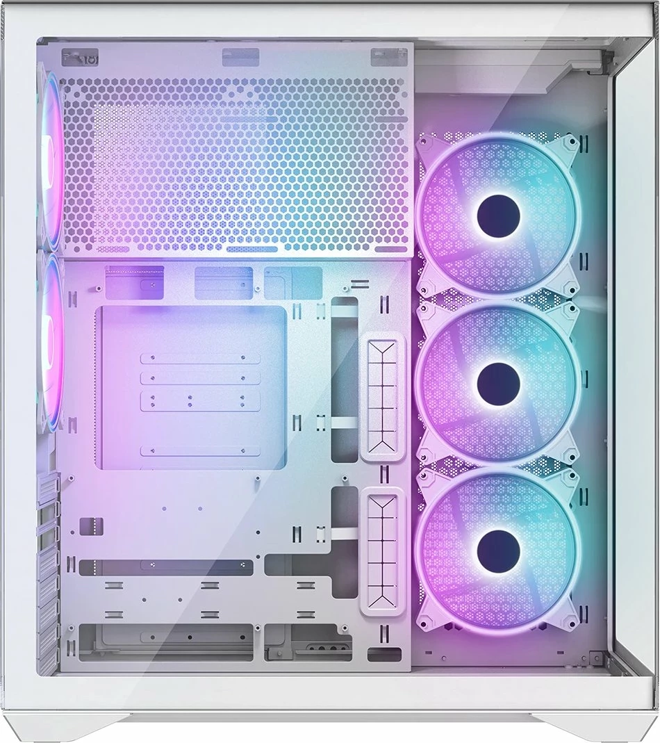 Kasë Modecom Volcano Space XL ARGB 5F Full Tower ATX/eATX, 5 ventilatorë ARGB, e bardhë