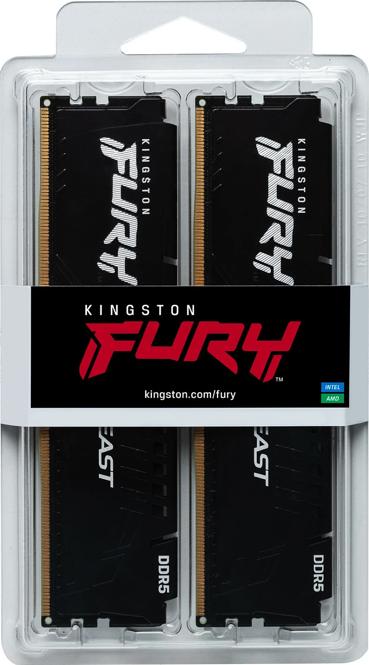 RAM Memorje Kingston FURY Beast DDR5 64GB (2x32GB) 6000MT/s CL36 DIMM, e zezë