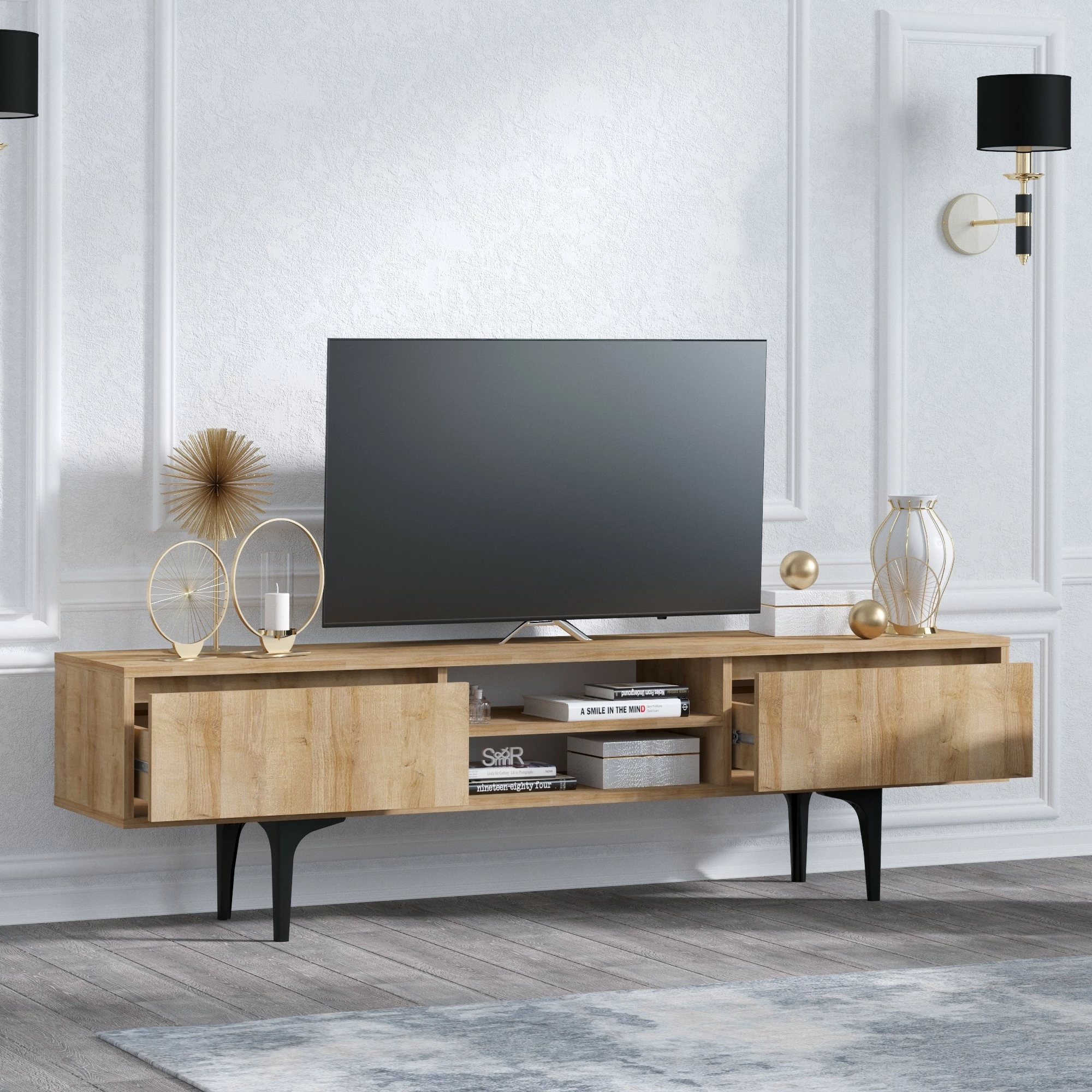 Komodë TV Hanah Home, ngjyrë lisi, Artemis