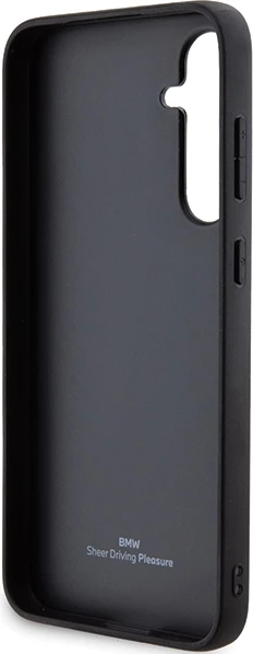 Mbështjellës BMW Leather Hot Stamp për Samsung Galaxy S23 FE, i zi