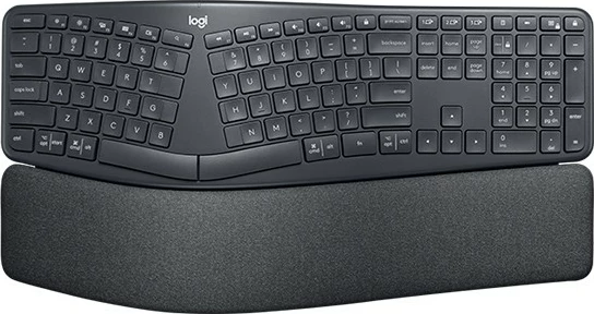 Tastierë Logitech ERGO K860, Full-size, Wireless, RF Wireless + Bluetooth, QWERTZ, Grafit
