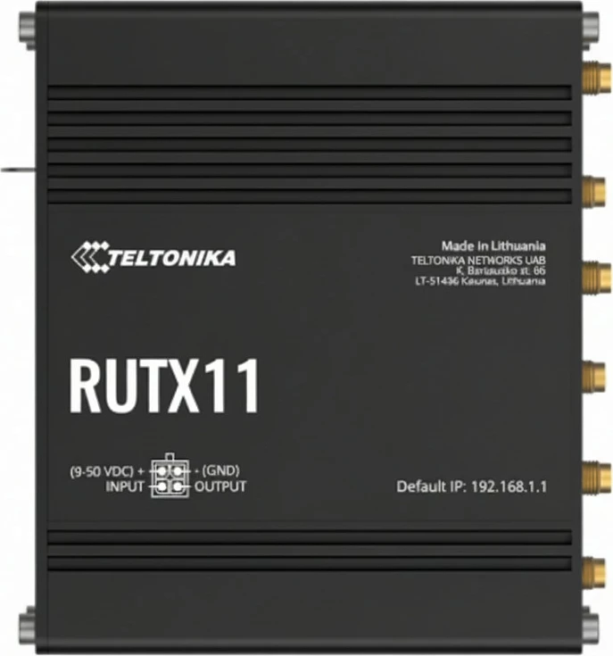 Router Teltonika RUTX11, LTE Cat6, Dual Band WiFi, 4x Gigabit LAN, 2 SIM, Bluetooth, USB, GNSS, i zi
