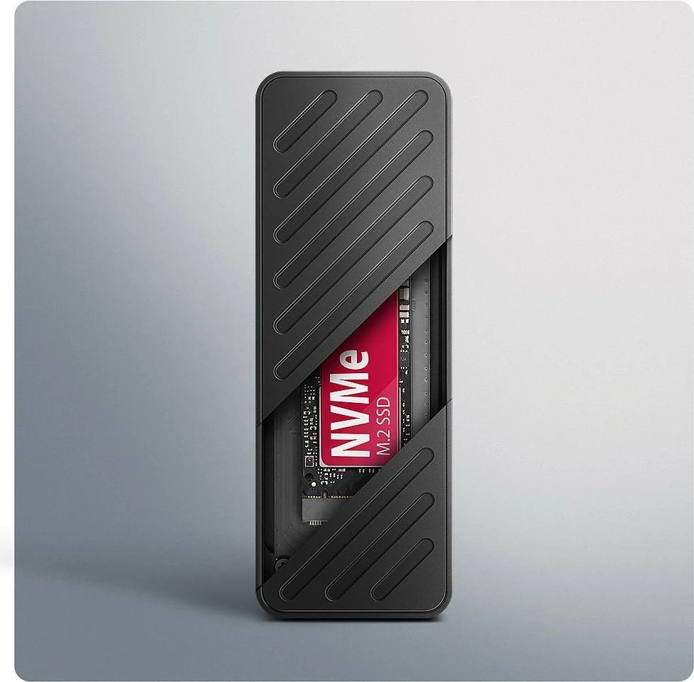 Kasë e jashtme AXAGON EEM2-20G për SSD M.2 NVMe, USB-C 3.2 Gen 2x2, 20Gbps, Alumini, E zezë