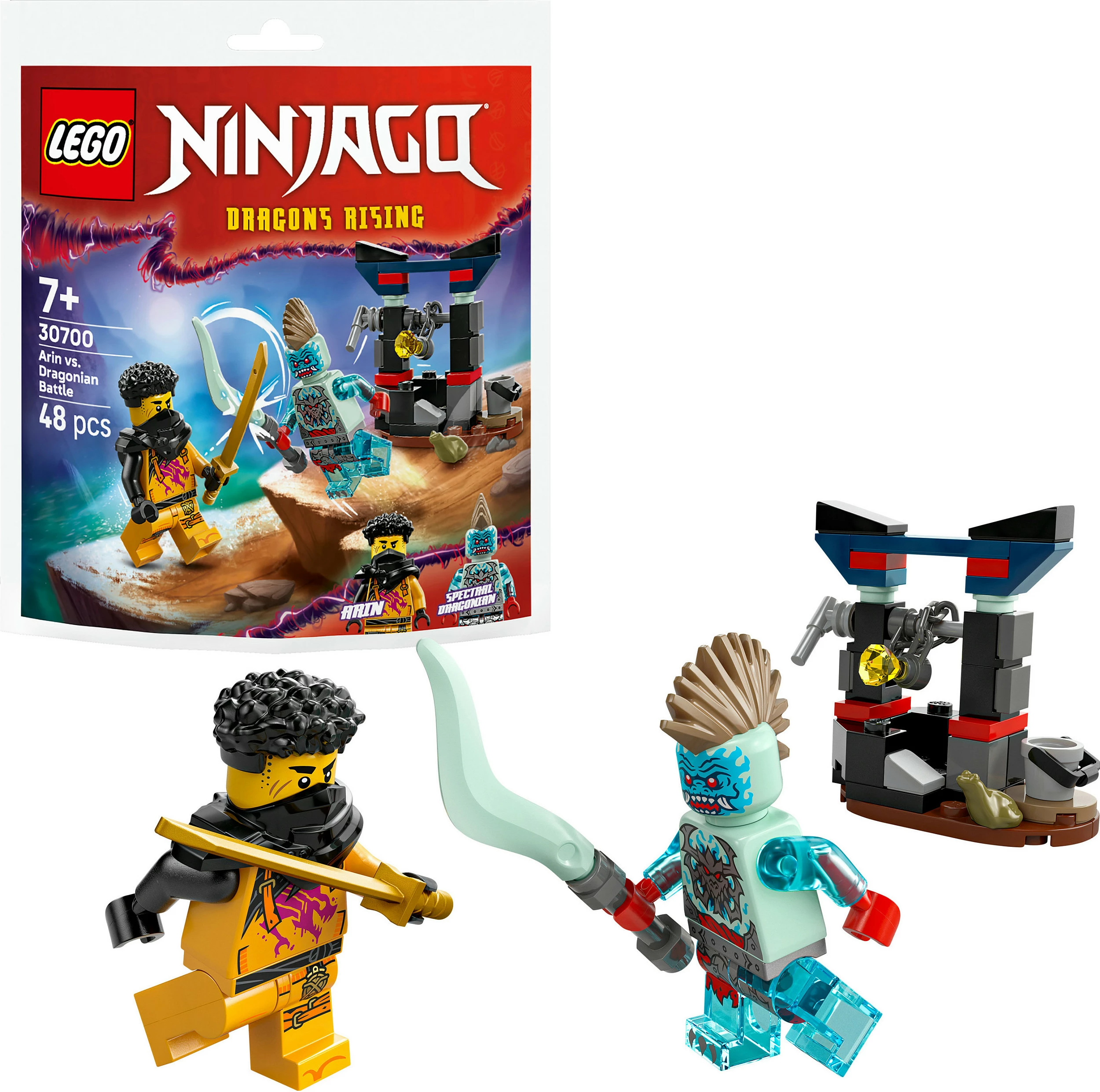 Set ndërtimi LEGO NINJAGO 30700 Arin vs. Dragonian Battle, 48 pjesë, 7+, shumëngjyrësh