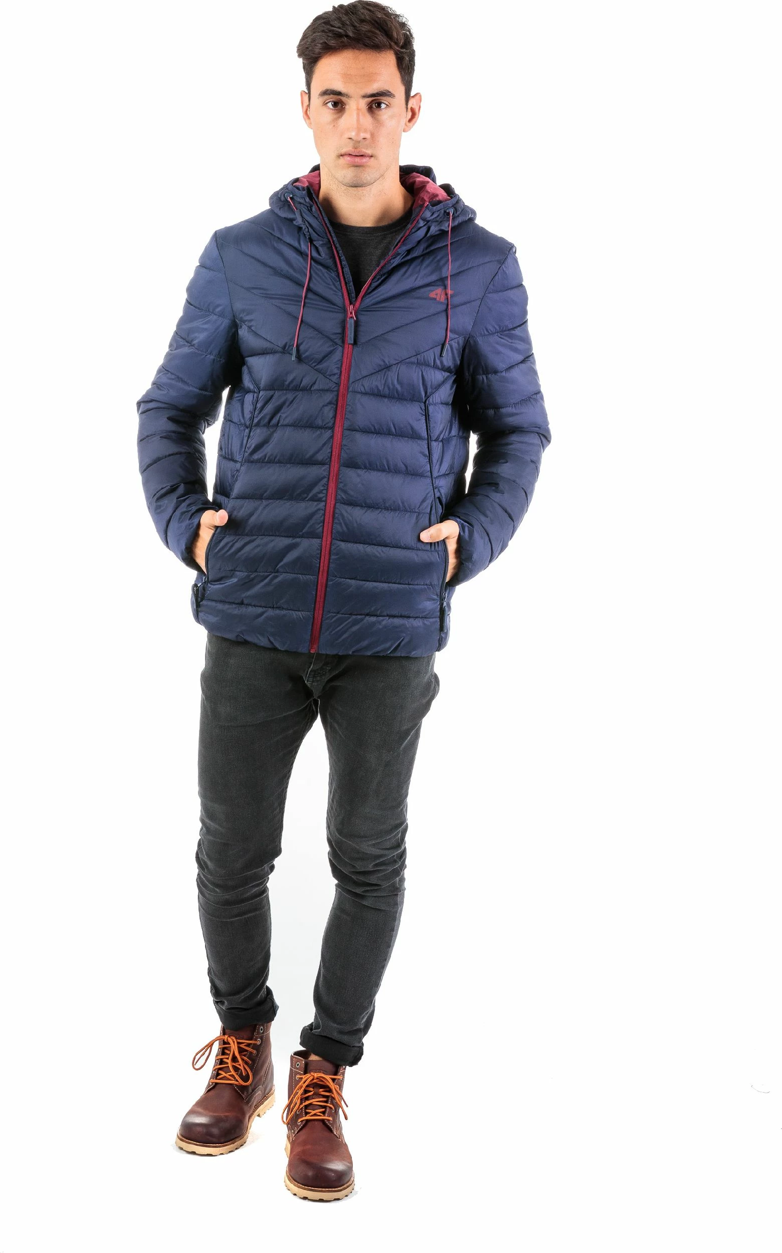 Xhaketë dimërore puffer 4F, madhësia M, blu navy