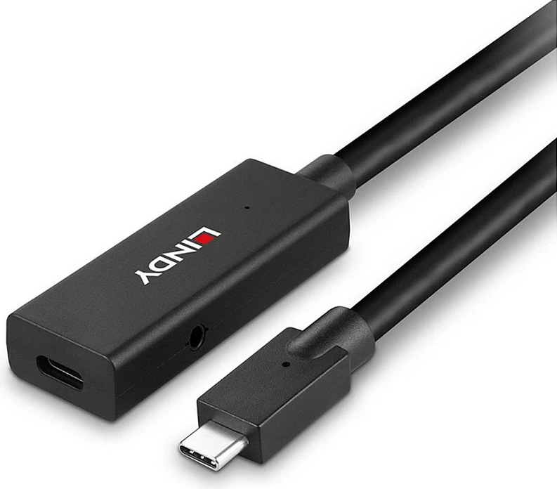 Kabllo zgjatëse aktive USB-C LINDY 5m, USB 3.2 Gen 2, 10Gbps, e zezë