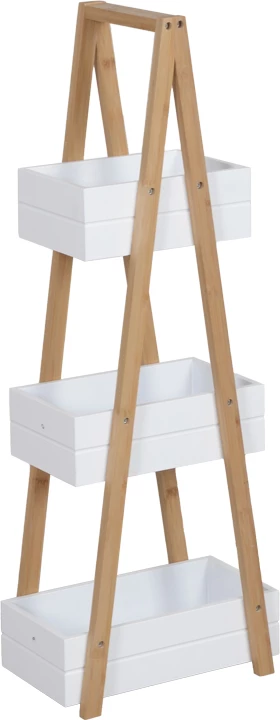 Raft dyshemeje Tercy, bambu, ngjyrë natyrale-bardhë, 30x18x80cm