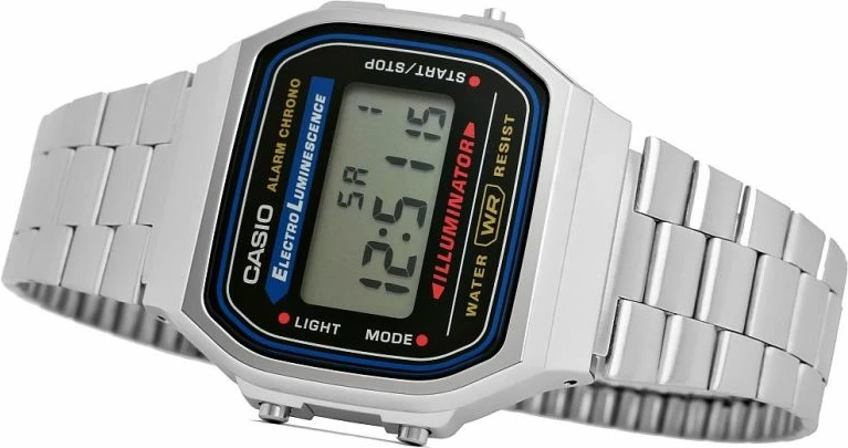 Orë dore për meshkuj CASIO Vintage A168WA-1YES, argjendtë
