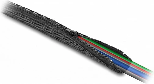Mëngë gërshetuese për kabllo DeLOCK 3 m x 50 mm, me zinxhir, -50 deri 150°C, e zezë