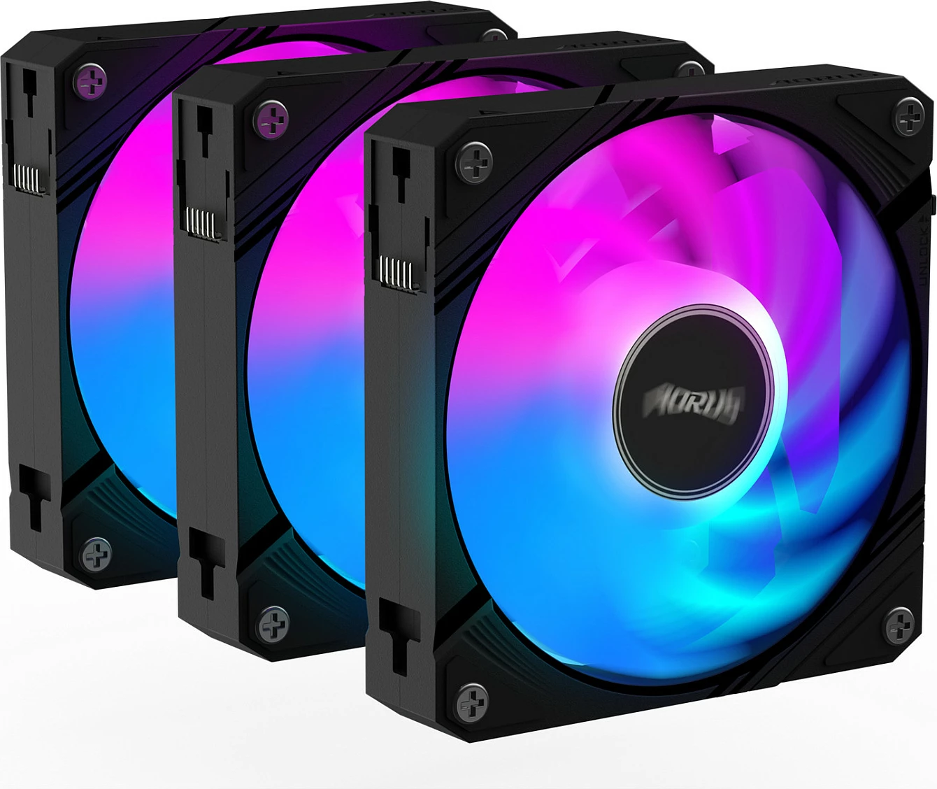 Ventilatorë kasë Gigabyte AORUS EZ CHAIN 120, 120mm, 3 copë, RGB, zi