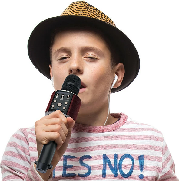 Mikrofon karaoke Lenco BMC-090, Bluetooth, altoparlant i integrum, i zi