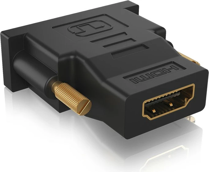 Adapter video ICY BOX IB-AC552, DVI-D në HDMI, Dual Link, e zezë