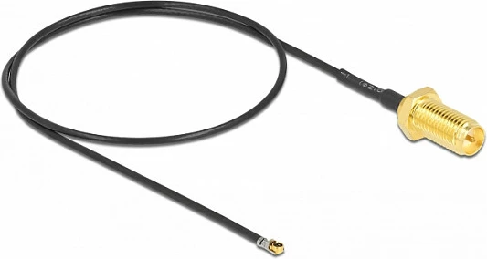 Kabllo antene DeLOCK 12658, RP-SMA në MHF 4L LK, 0.35 m, 50Ω, e zezë