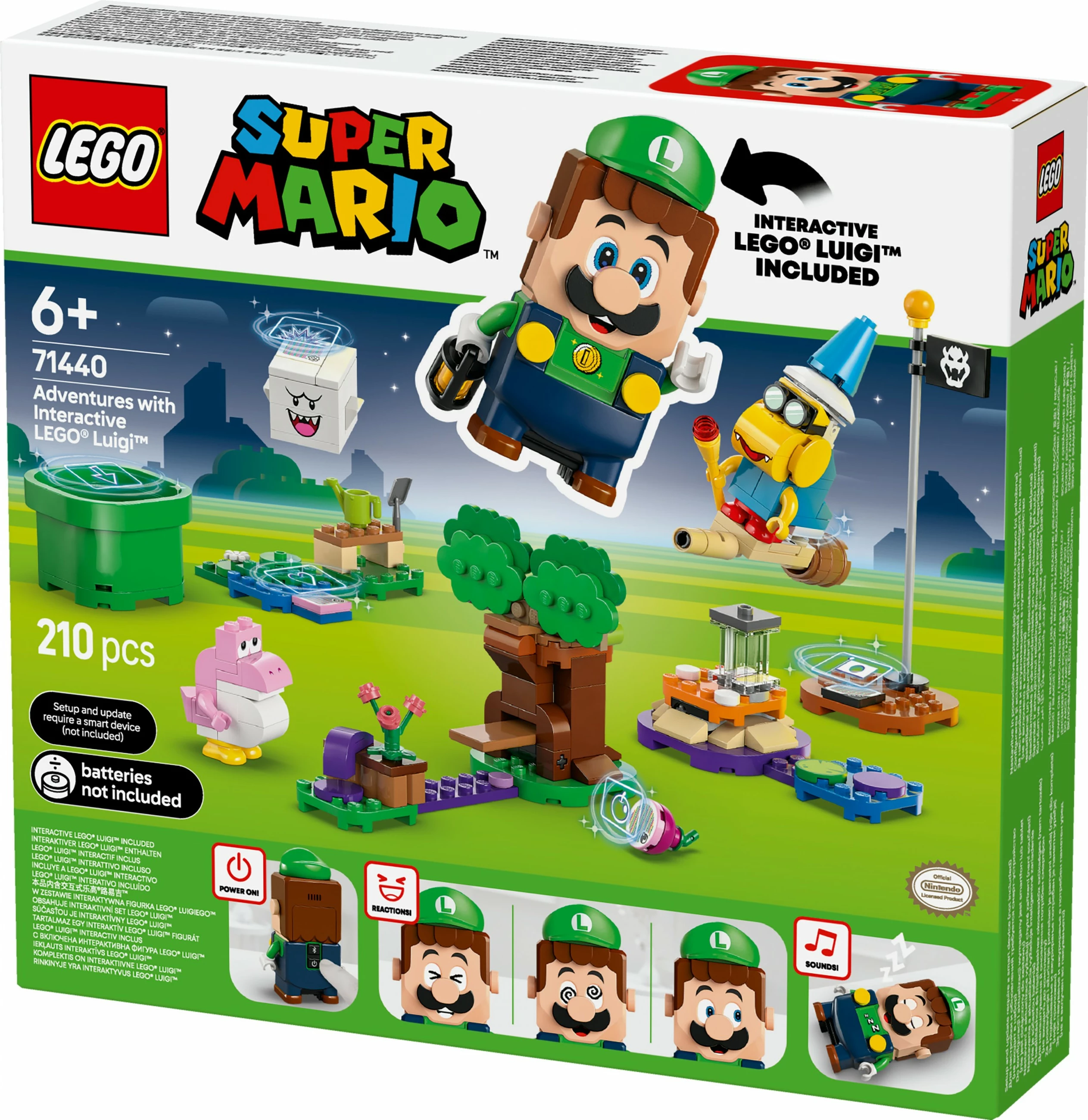 Set ndërtimi LEGO Super Mario 71440 me Luigi interaktiv, 210 pjesë, shumëngjyrësh