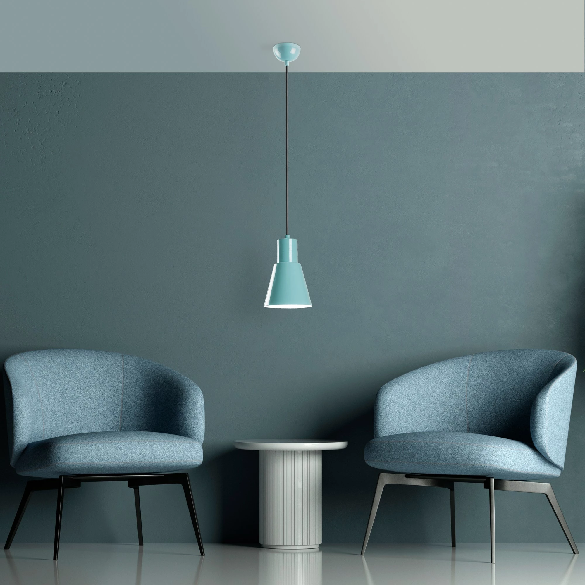 Llambë tavani Opviq, Konikkem, ngjyrë turquoise