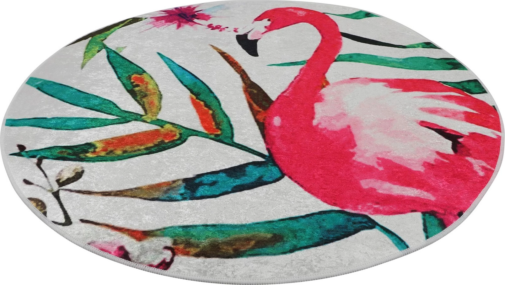 Tapet për banjo, model flamingo, shumëngjyrësh, 140 cm