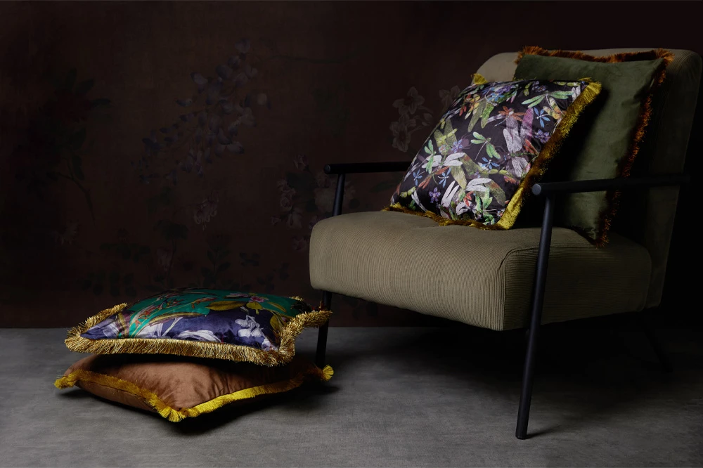 Jastëk dekorativ Dragonflies, shumëngjyrësh, 45x45, poliester