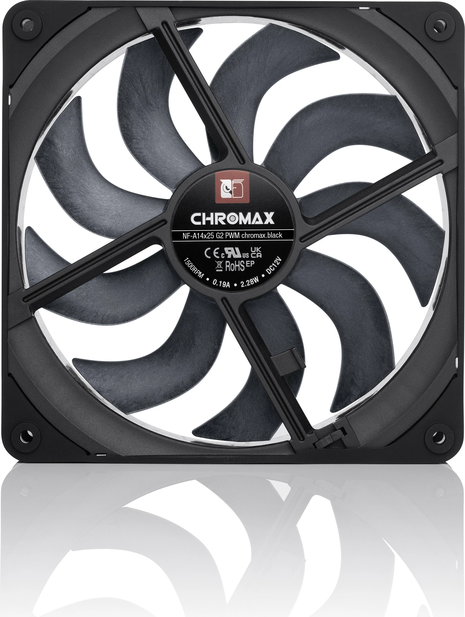 Ventilator kasë Noctua NF-A14x25 G2 PWM chromax.black, 140mm, i zi