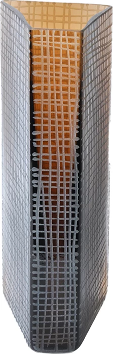 Vazo GRAVIR HONEY, qelq, ngjyrë kafe, 16x12x33cm