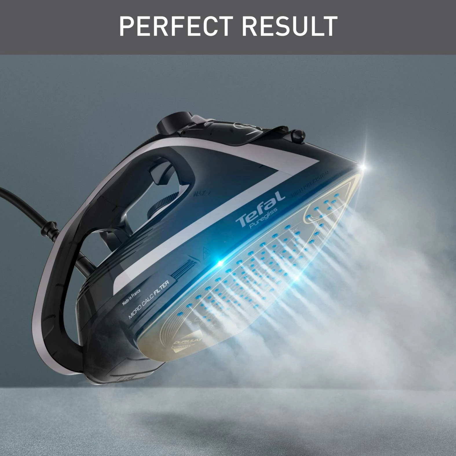 Hekur me avull Tefal FV8062E0 Puregliss 3000W, e zezë/hirtë