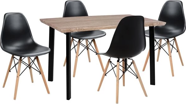 Set tavolinë me karrige 5 pjesë FH10343 tavolinë & 4 karrige Twist 110x70x75.5 cm