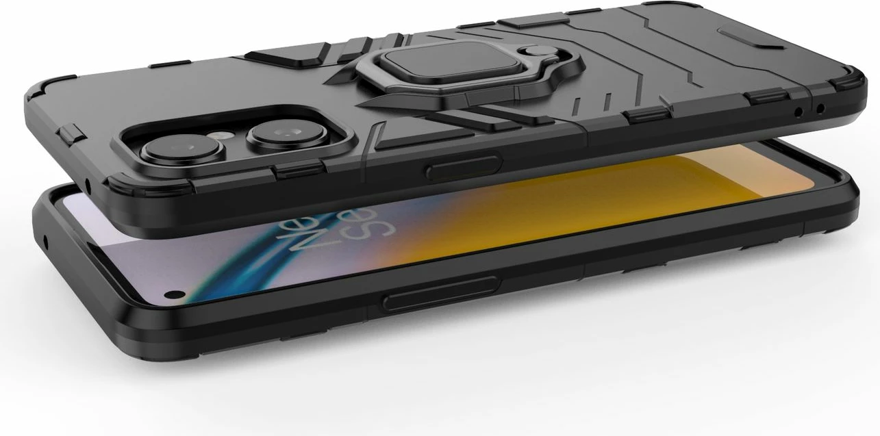 Mbështjellës Hurtel Ring Armor për OnePlus Nord N20 5G, i zi