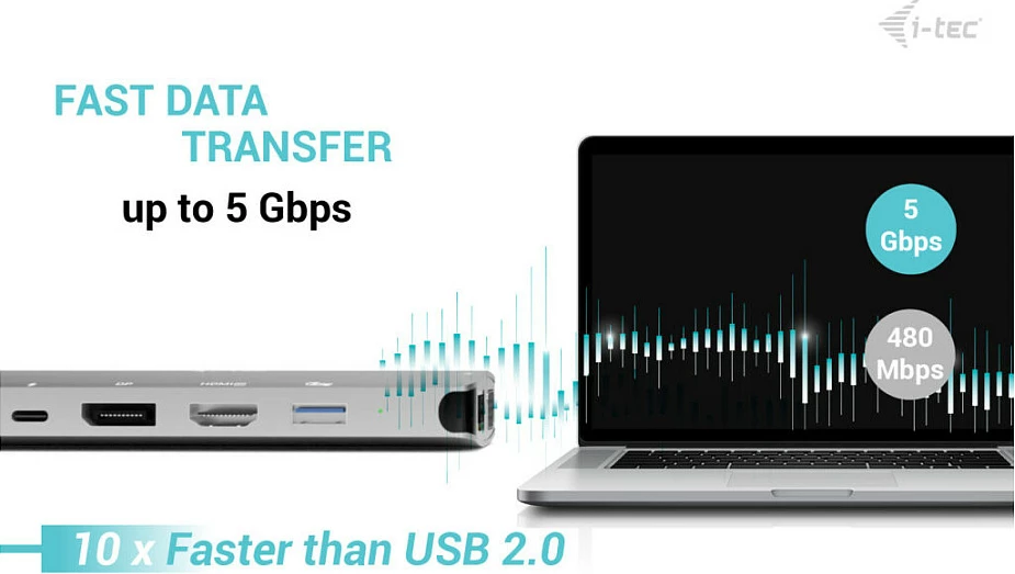 Docking station I-Tec USB-C Metal Nano, 3x monitor (DP/HDMI/VGA), 100W PD, argjendtë