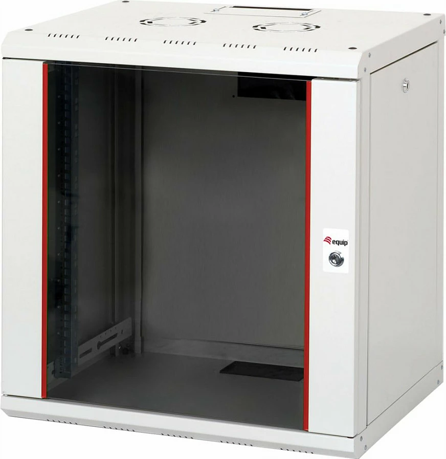 Kabinet rack muri EQUIP Pro Mount 12U, 19", 600x450 mm, me xham të kalitur, RAL7035 gri e çelët