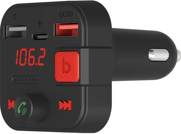 Transmiter FM Savio TR-15, Bluetooth, 2 x USB 2.0, e zezë