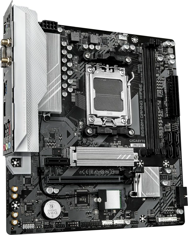 Pllakë amë Gigabyte B650M GAMING WIFI6E Socket AM5, chipset AMD B650, DDR5 2 slote, Wi‑Fi 6E, HDMI/D-Sub, M.2, mATX