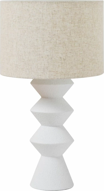 Llambë tavoline Pierce, fibërclay, liri, e bardhë/bezhë, 14x14x62cm