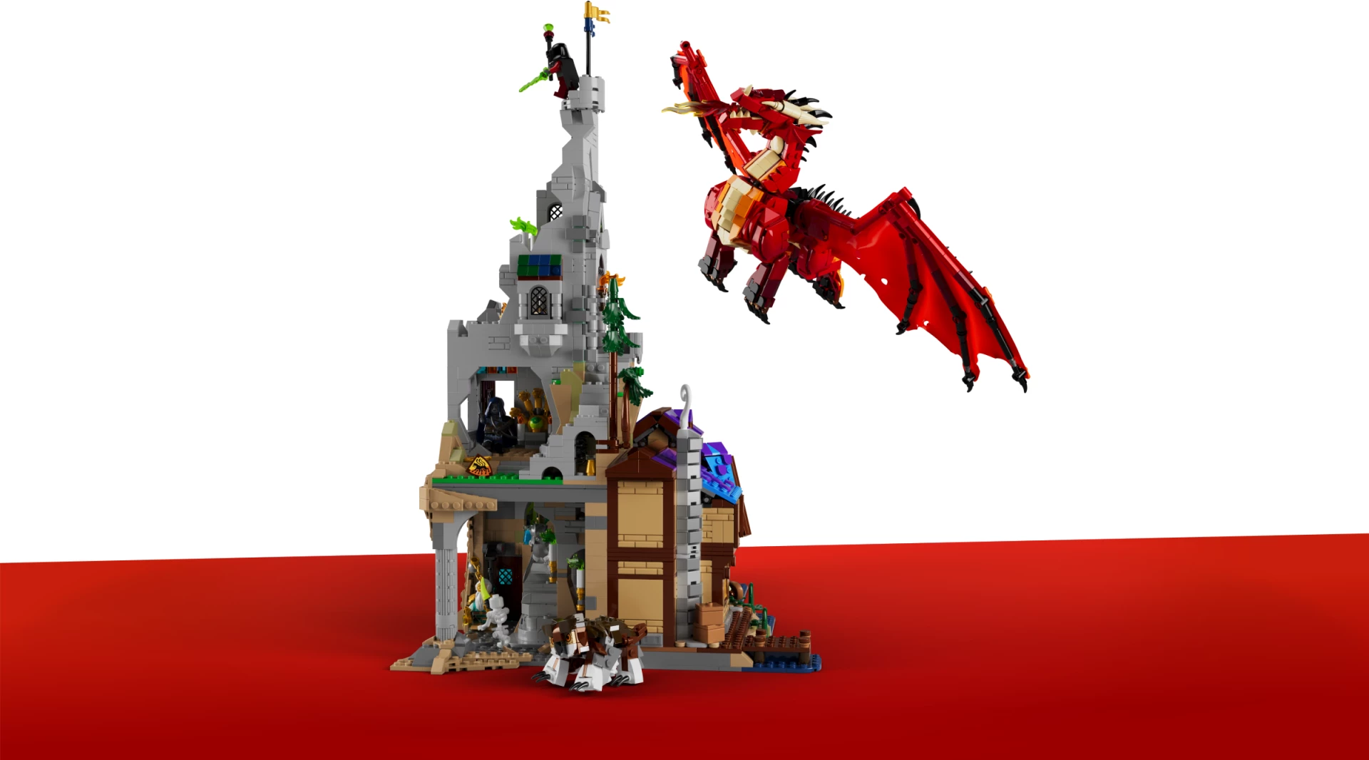 Set LEGO Ideas Dungeons & Dragons Red Dragon’s Tale 21348, 3745 copë, 5 minifigura, 18+