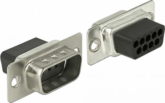 Adapter DeLOCK 66166, Sub-D (male) në RJ-45 (female), i zi/inox